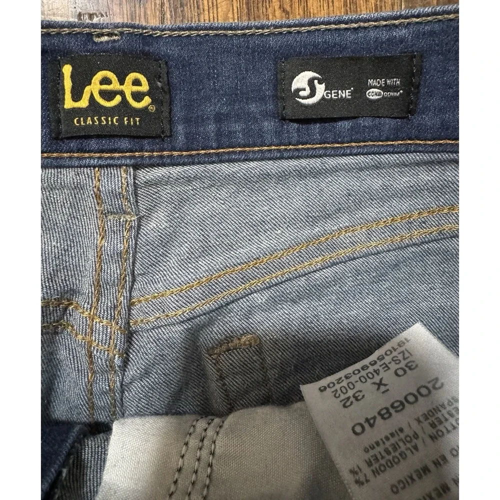 Lee Classic Fit Straight Leg Jeans Mens 32x30 Blue Excellent‎ Mid Rise Stretch